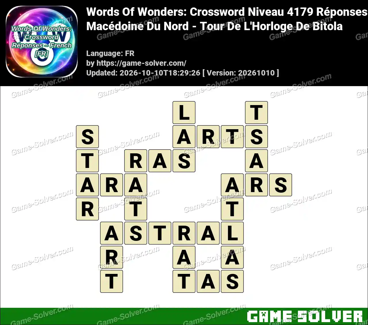 Words Of Wonders: Crossword Niveau 4179 Réponses – Macédoine Du Nord – Tour De L’Horloge De Bitola